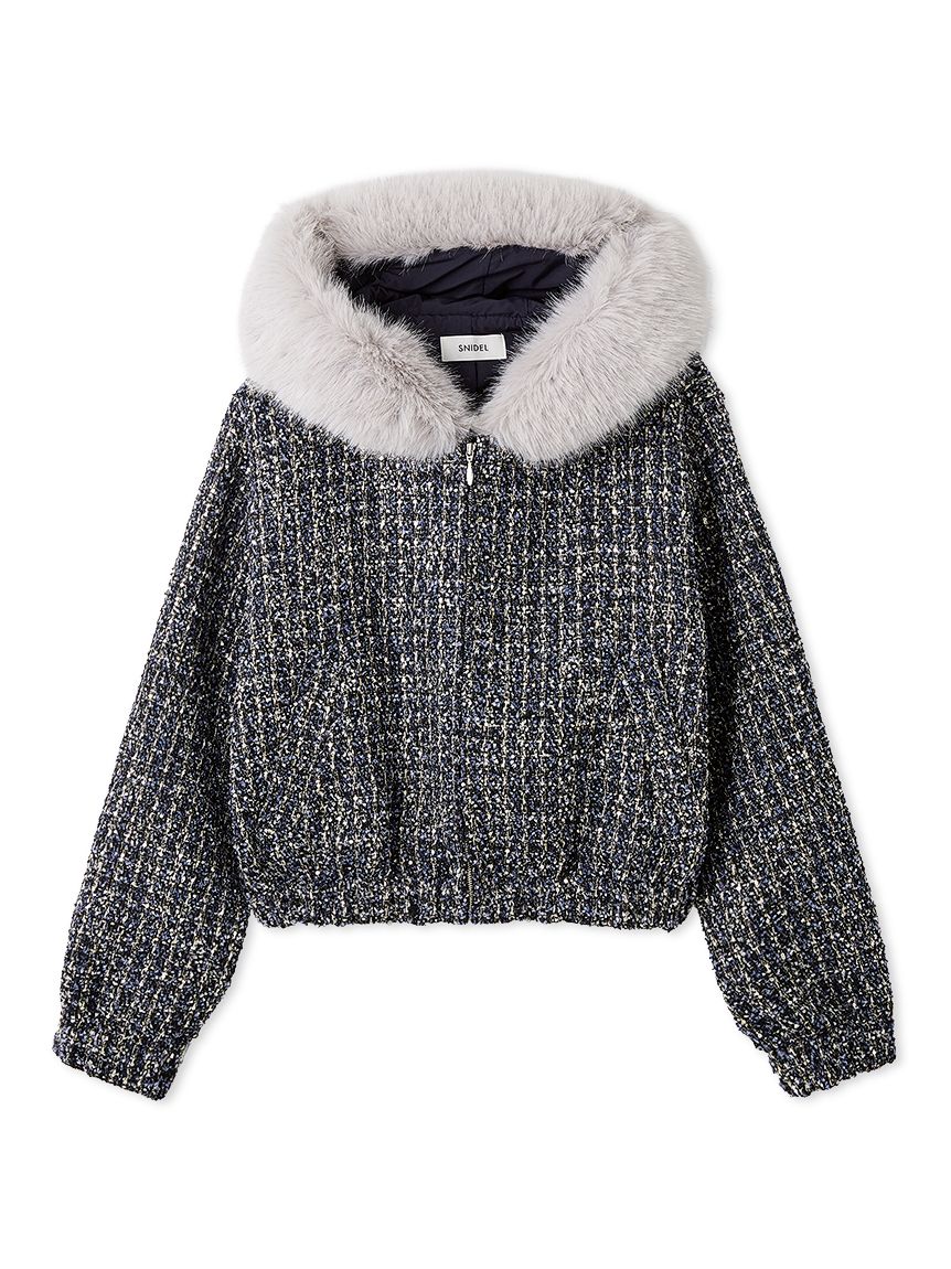 ファー付きツイードブルゾン(ブルゾン)｜アウター｜SNIDEL(スナイデル