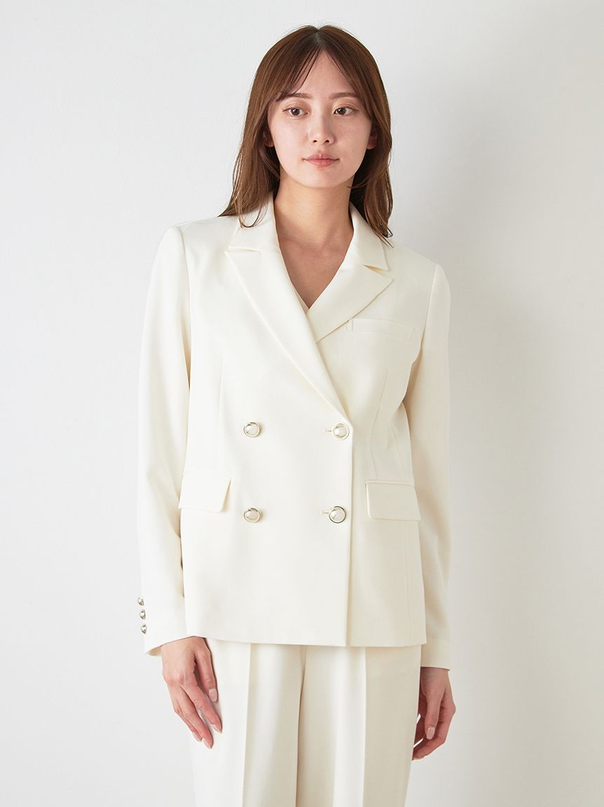snidel Sustaina 金ブレ ダブルジャケット 0 SNIDEL（スナイデル）の「Sustainableダブルジャケット（テーラード