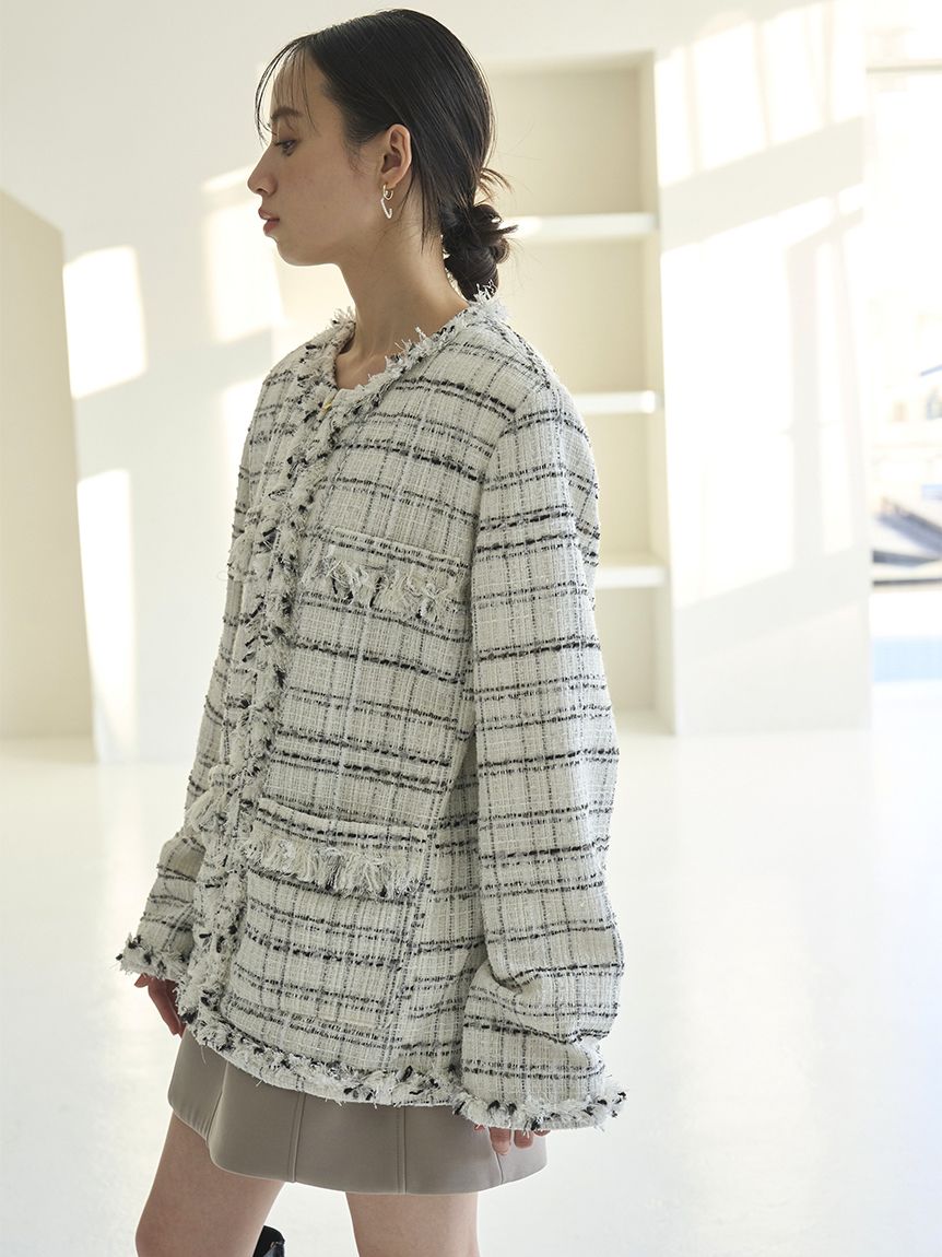 ロングツイードジャケット(ジャケット)｜アウター｜SNIDEL(スナイデル