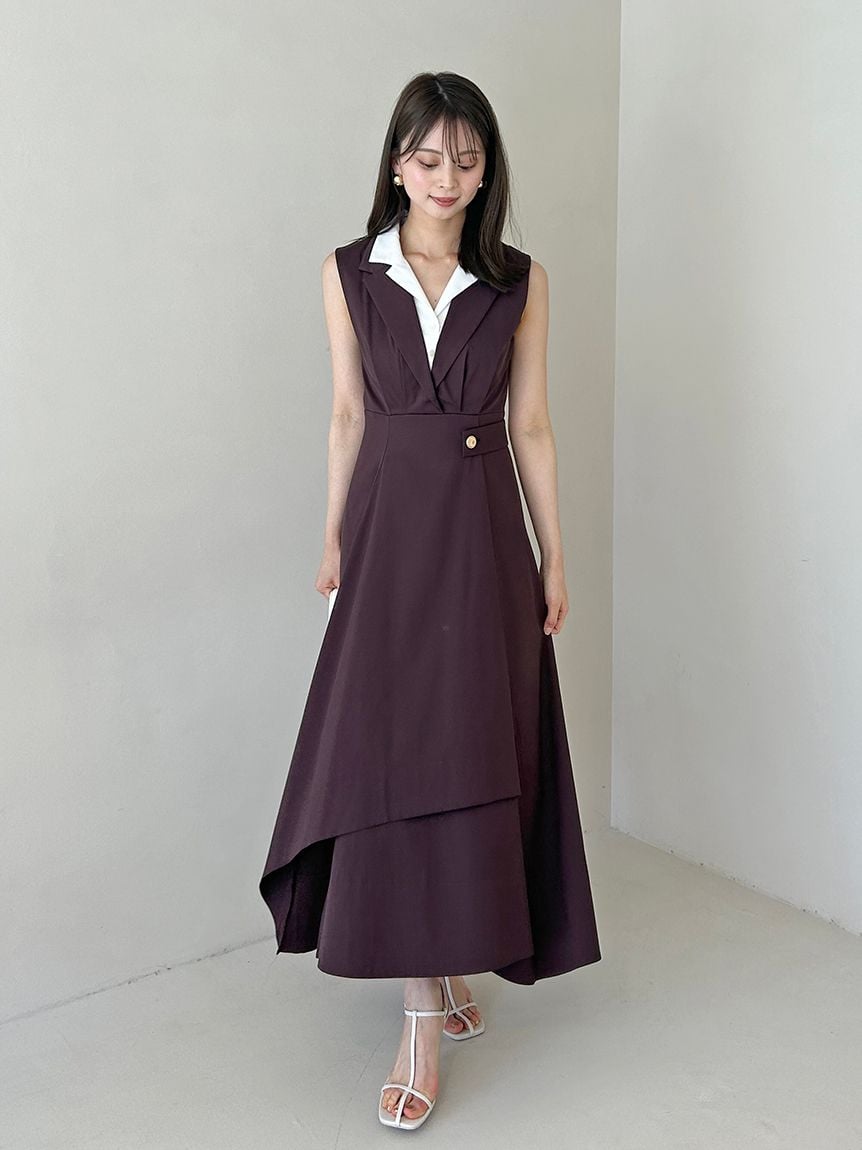 ワンピース Rie レイヤードカラーワンピース(マキシ・ロングワンピース