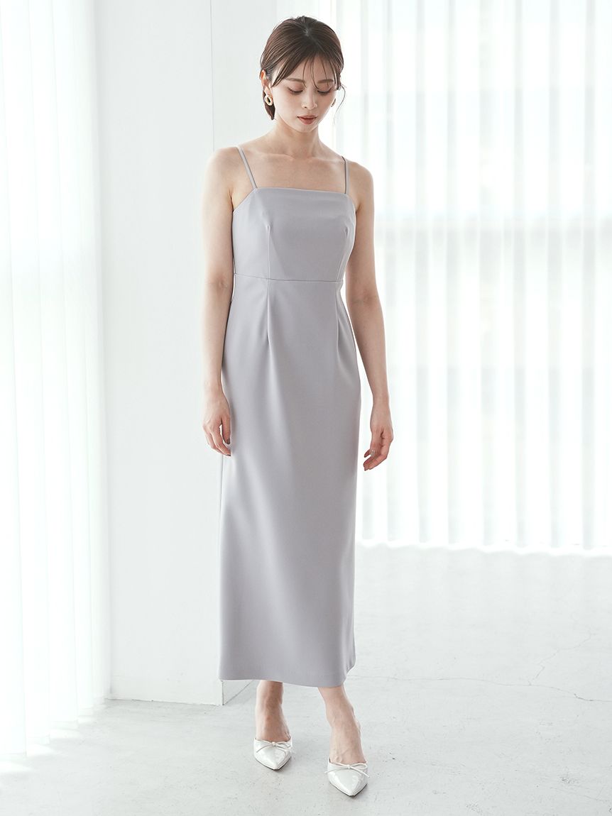 Sustainableペプラムチュールドレス snidel Sustainableペプラムチュールドレス(マキシ・ロングワンピース