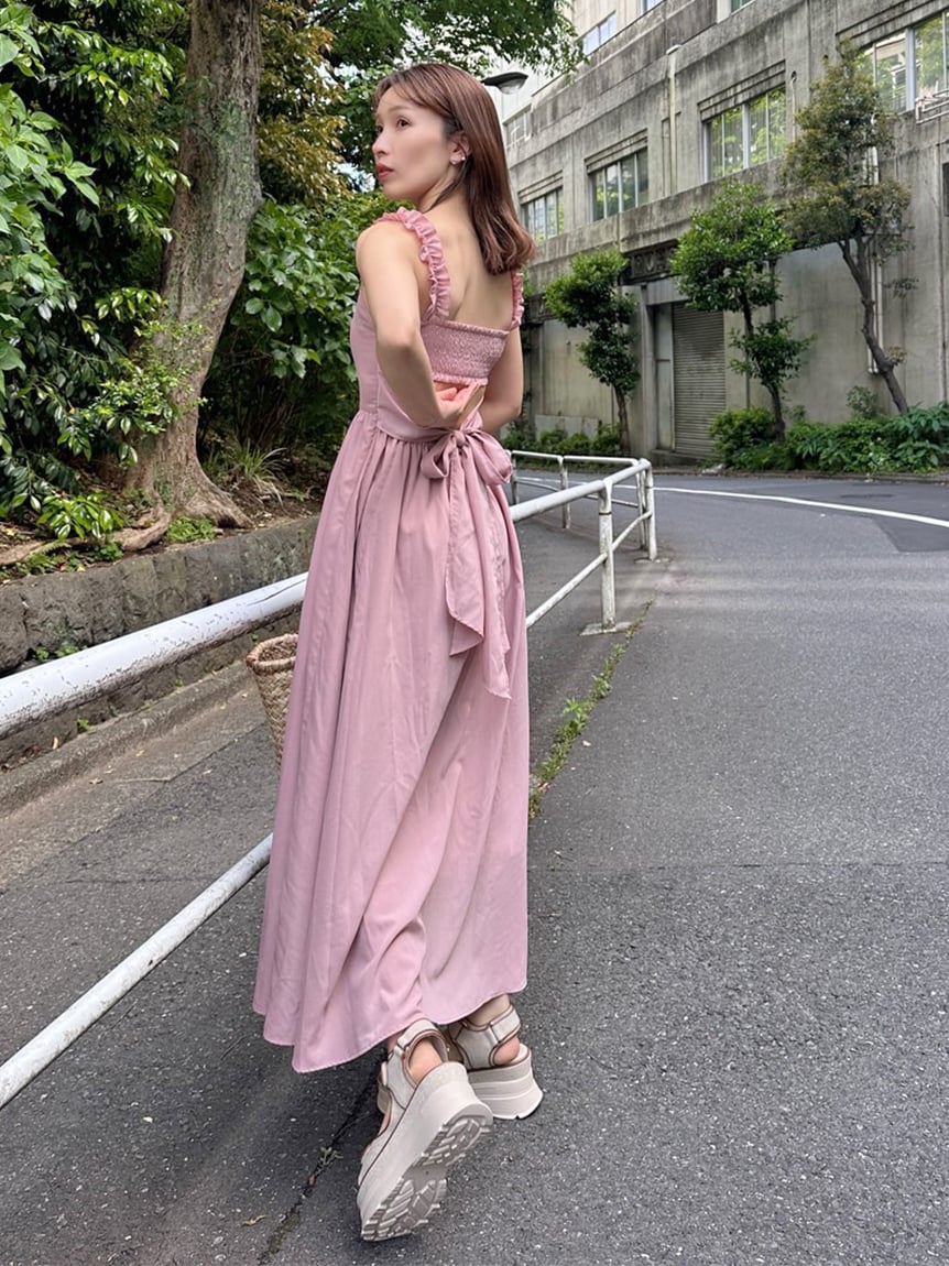 WEB限定】バックデザインワンピース(マキシ・ロングワンピース