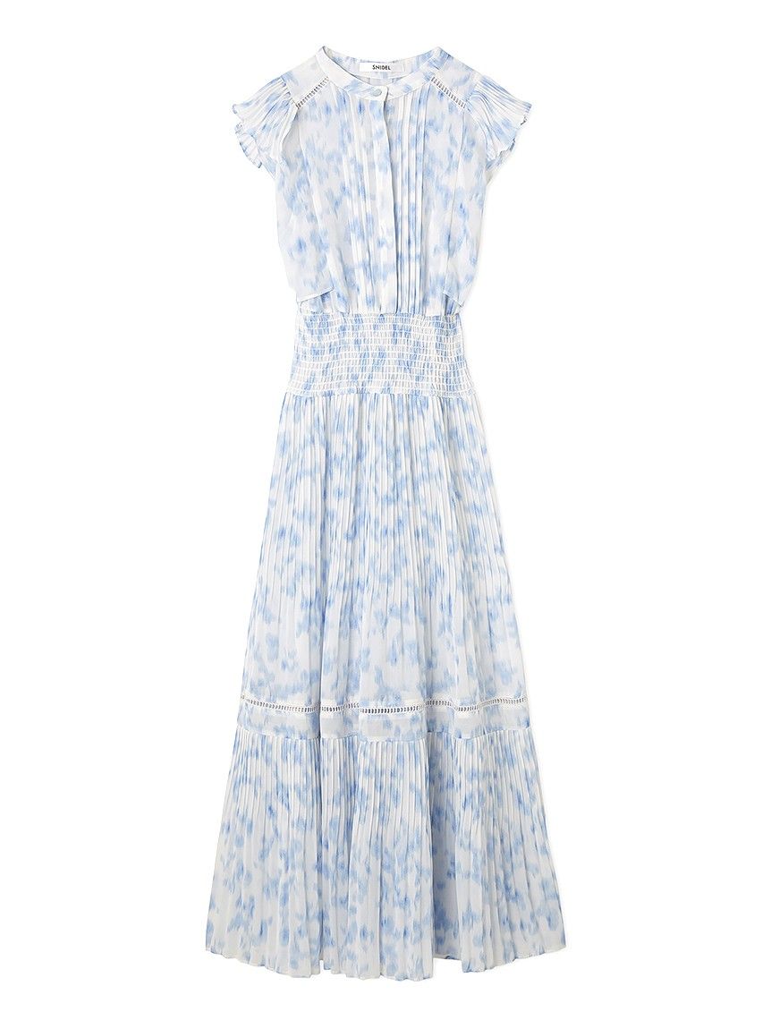 SNIDEL フラワープリント ロングワンピース サイズ1 フラワープリントドレープワンピース(マキシ・ロングワンピース