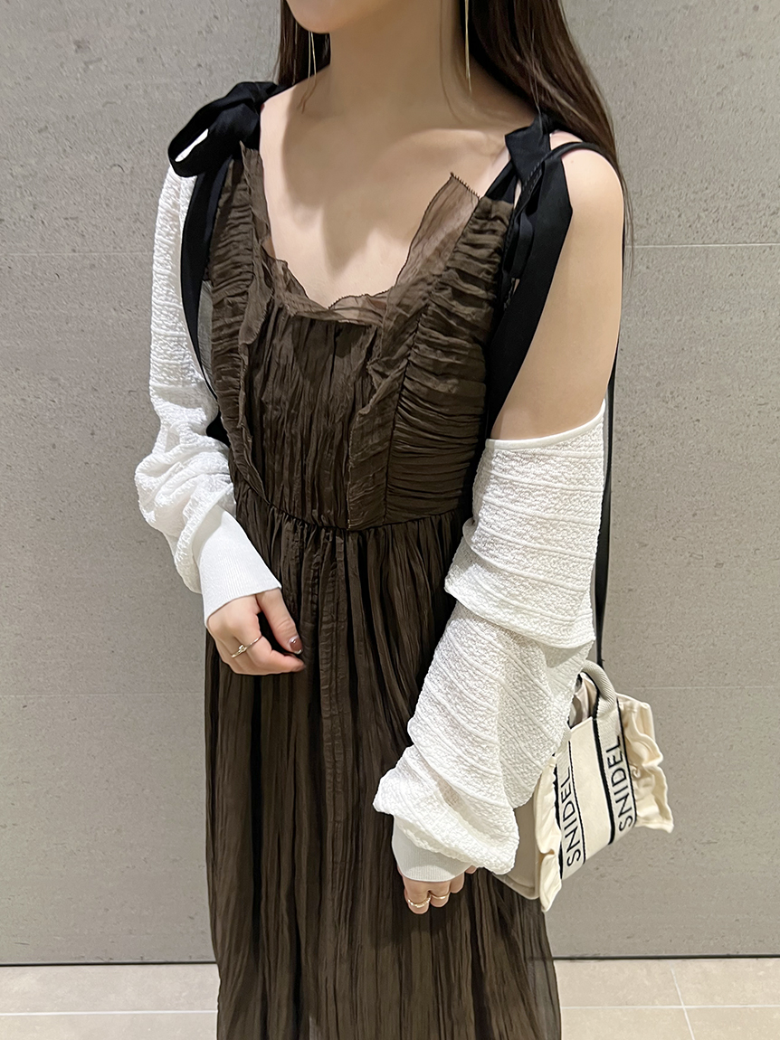 シアーシフォンワッシャーワンピース(マキシ・ロングワンピース