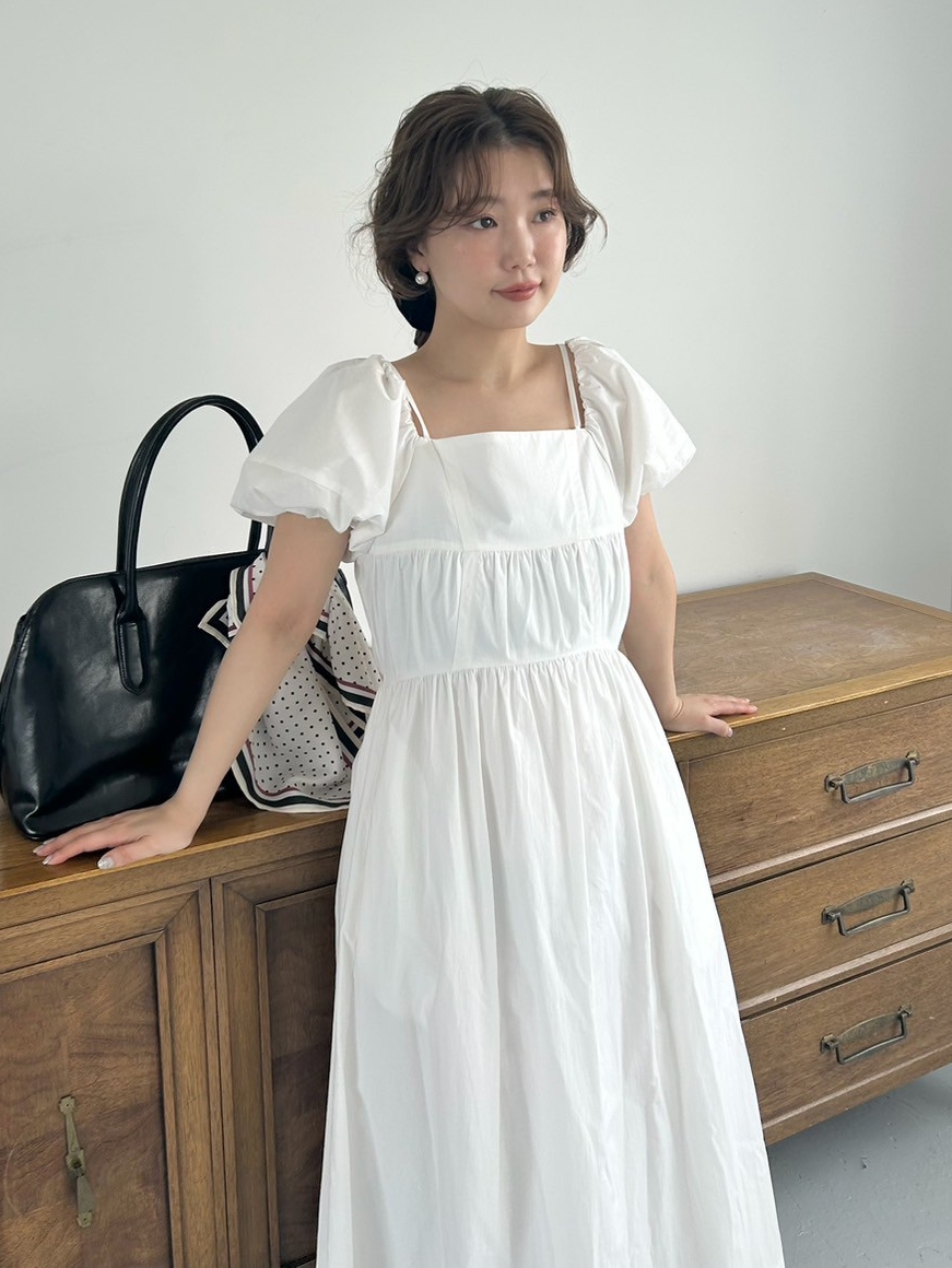 新品スナイデル☆パフスリワンピース　オフショルダー フリル オフショルパフスリワンピース(マキシ・ロングワンピース