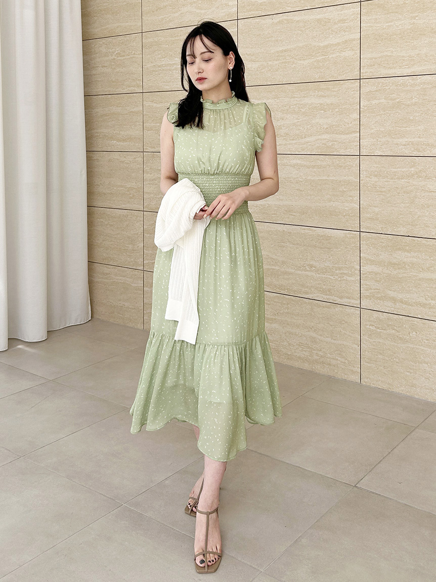 ノースリーブプリントワンピース(マキシ・ロングワンピース