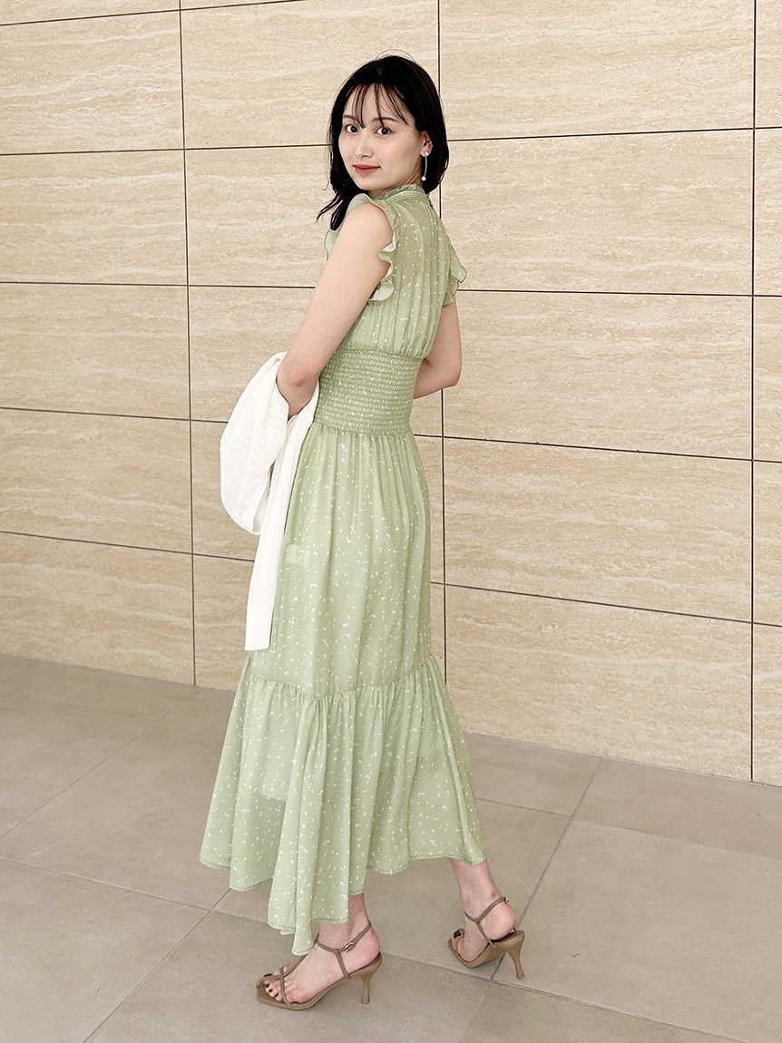 ノースリーブプリントワンピース(マキシ・ロングワンピース