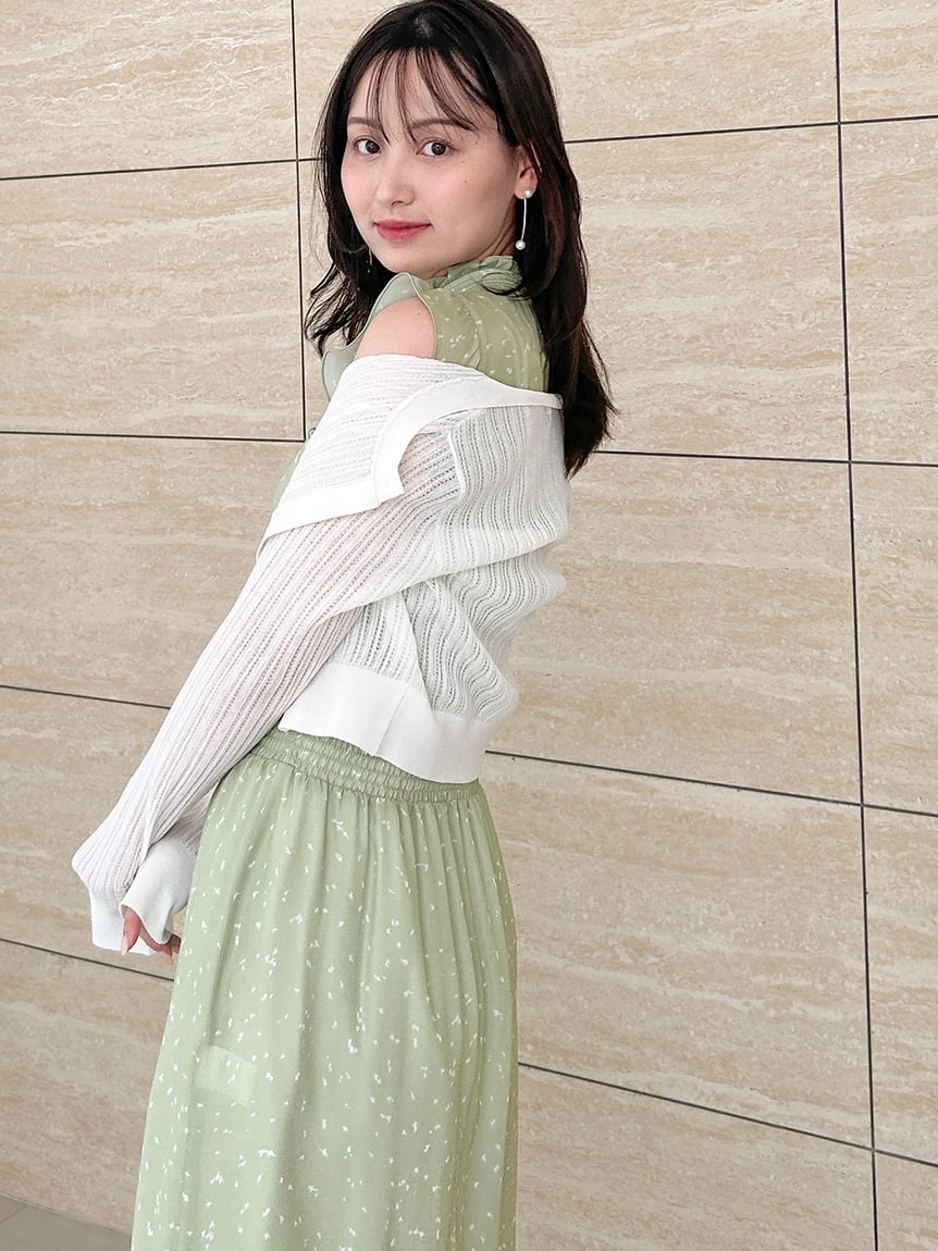 ノースリーブプリントワンピース(マキシ・ロングワンピース
