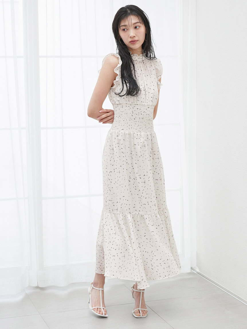 ノースリーブプリントワンピース(マキシ・ロングワンピース