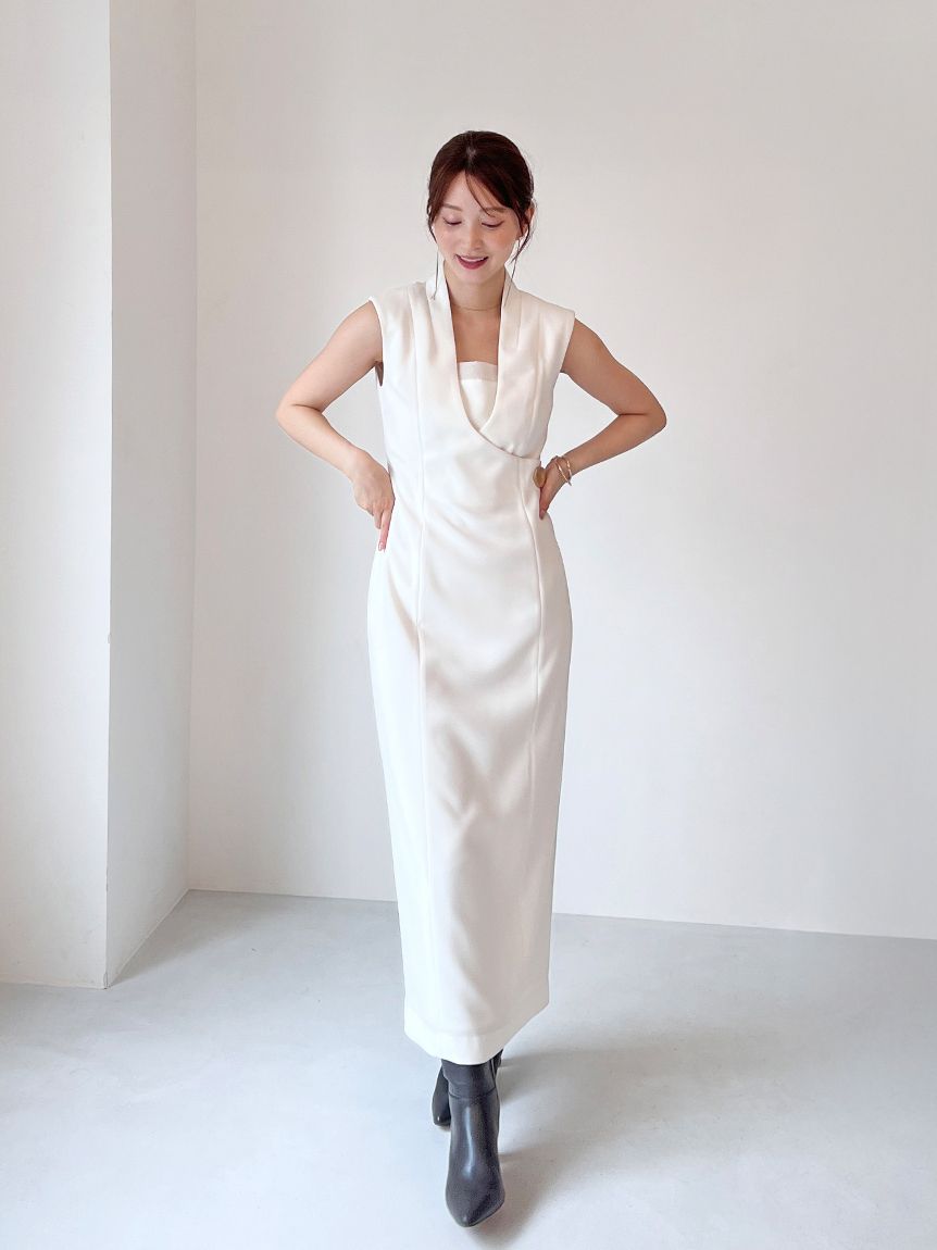 新作新品タグ付き スナイデル♡ レイヤードライクジレワンピース レイヤードライクジレワンピース(マキシ・ロングワンピース