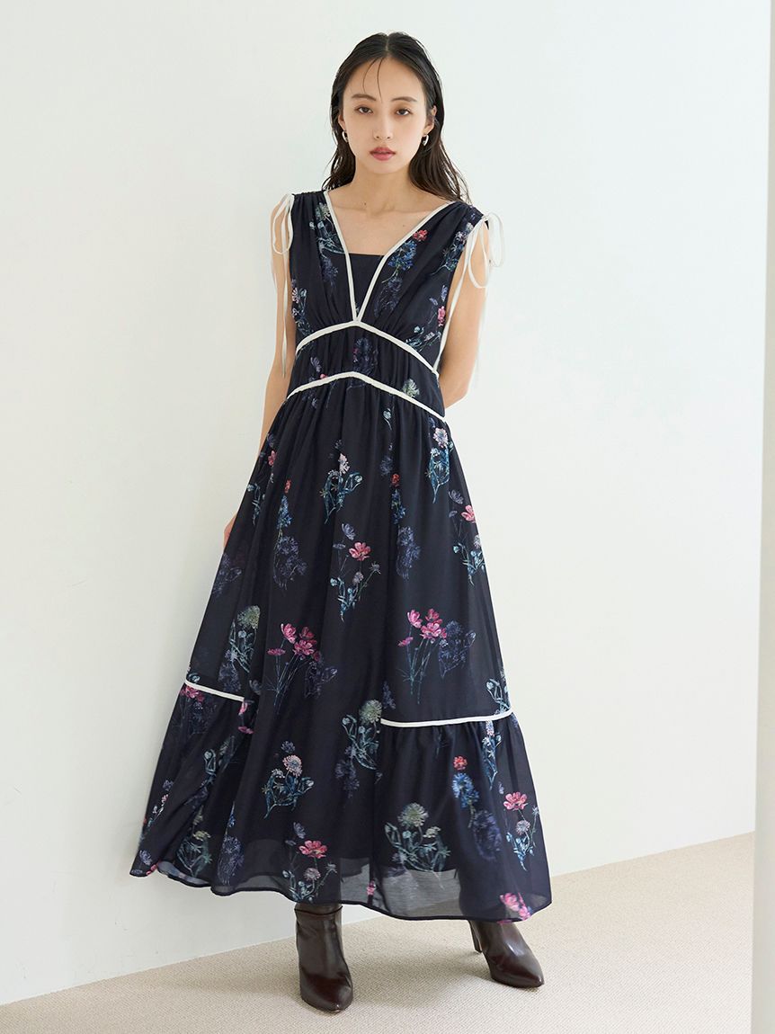 snidel ぼかしフラワー ワンピース セール】 ぼかしフラワープリントドレス （ロング・マキシ丈
