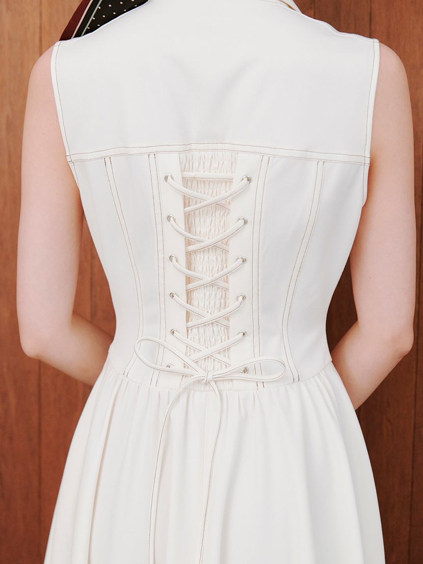 Sustainableコルセットディテールシャツワンピース(マキシ・ロング