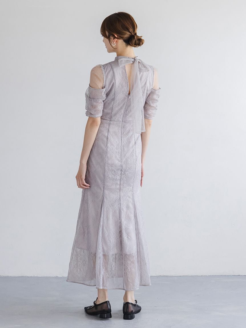 snidel 総レース ドレス ワンピース ドット チュール シアー ロング SNIDEL（スナイデル）の「ドットチュールドレス（ドレス）」 - WEAR