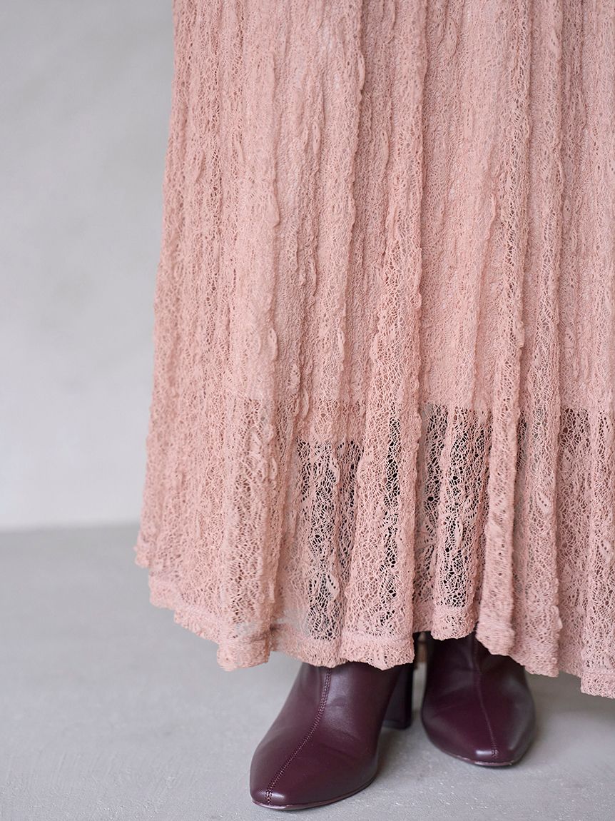 フロントギャザーレースドレス(マキシ・ロングワンピース)｜ワンピース