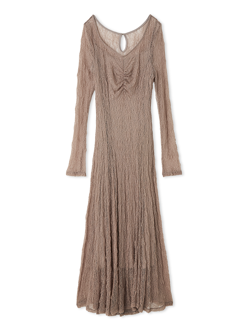 フロントギャザーレースドレス(マキシ・ロングワンピース)｜ワンピース