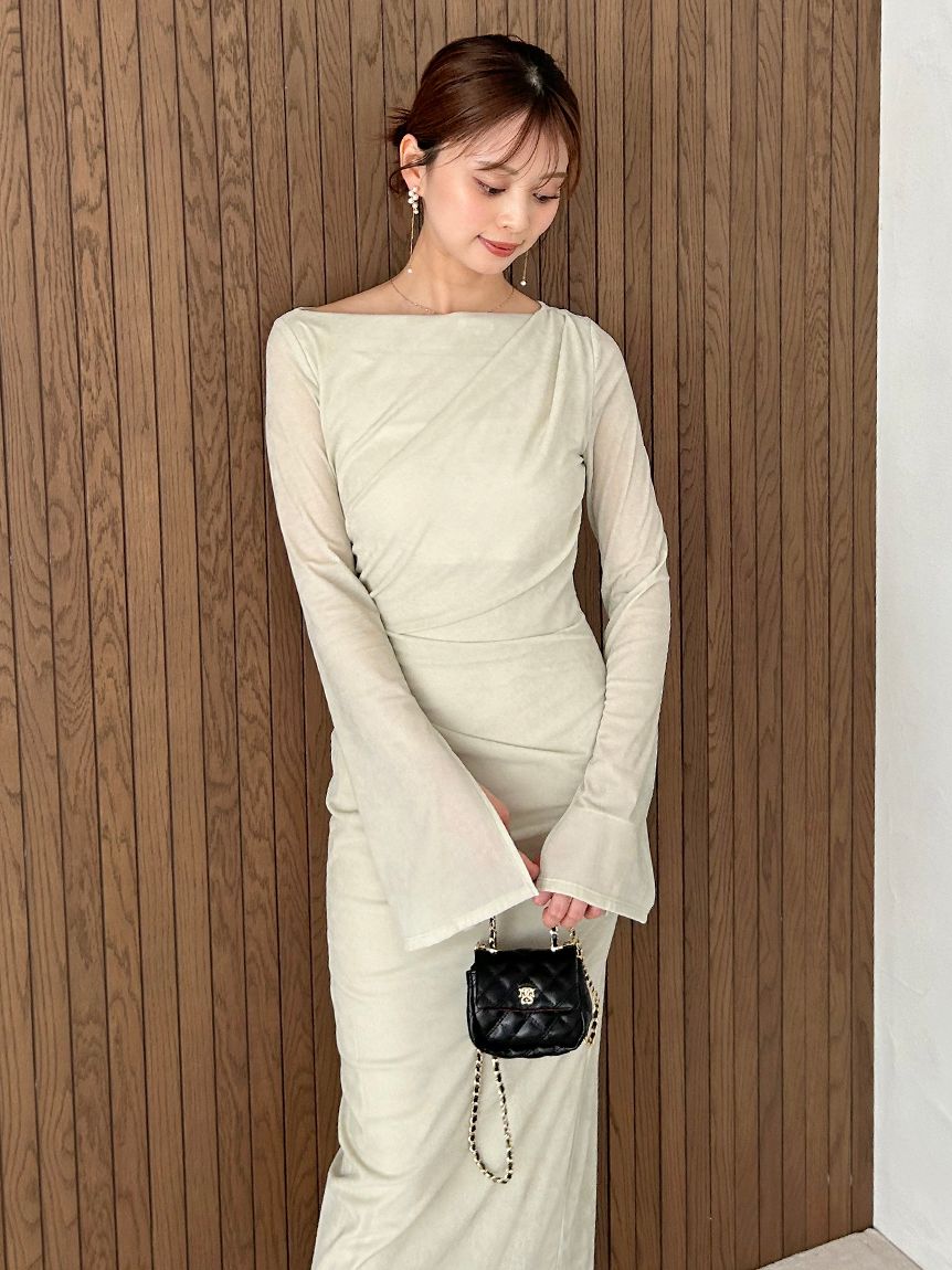 snidel フロッキーベロアドレープドレス フロッキーベロアドレープドレス(マキシ・ロングワンピース