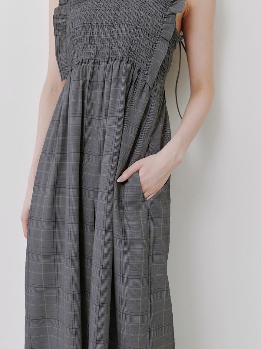 HOLIDAY ストライプ フリルオールインワン