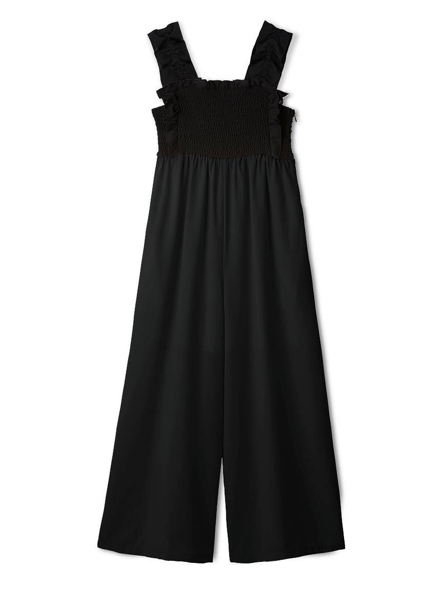 シャーリングフリルオールインワン(オールインワン)｜ワンピース