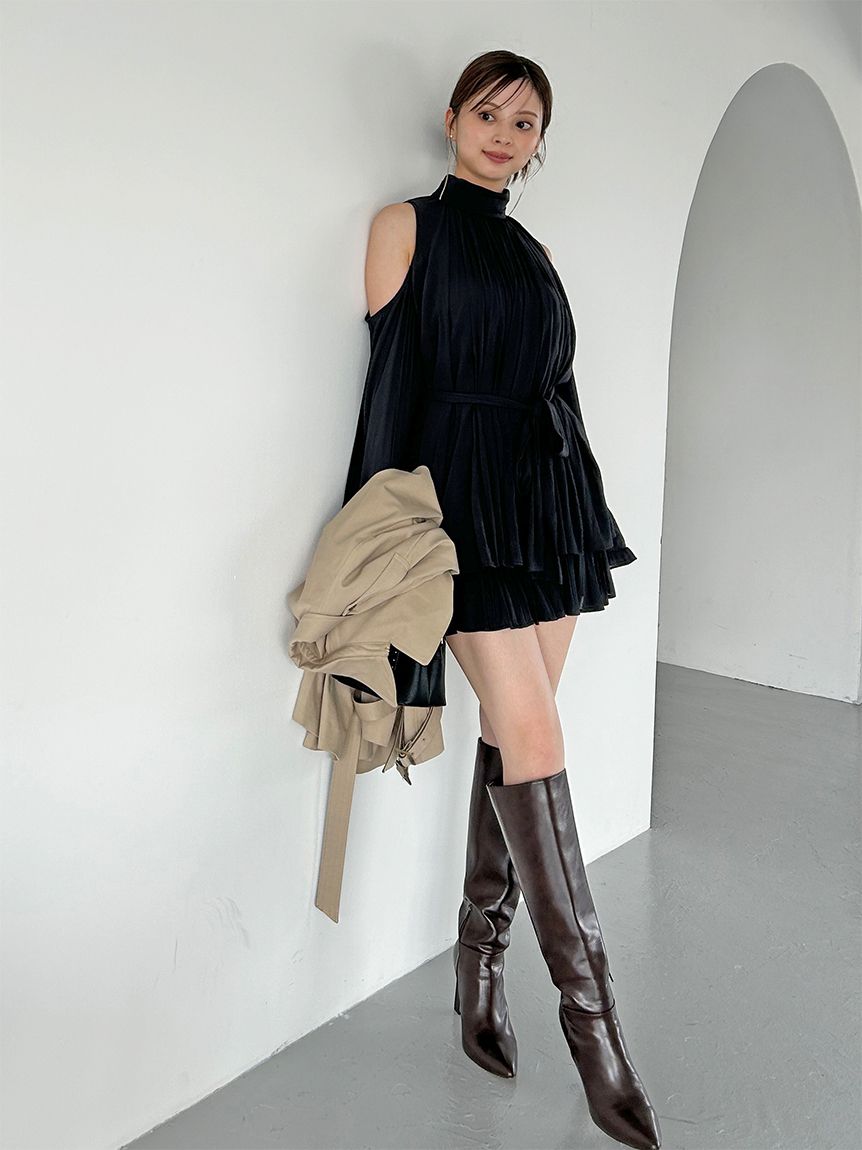 コールドショルダーセットアップ(マキシ・ロングワンピース