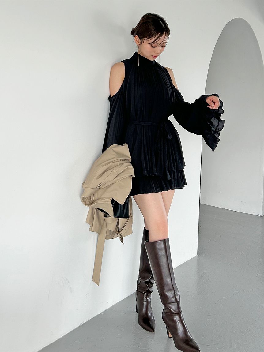SNIDEL コールドショルダーワンピース IVR 0サイズ 新品未使用 SNIDEL ワンピース コールドショルダーワンピース : ZOZOTOWN