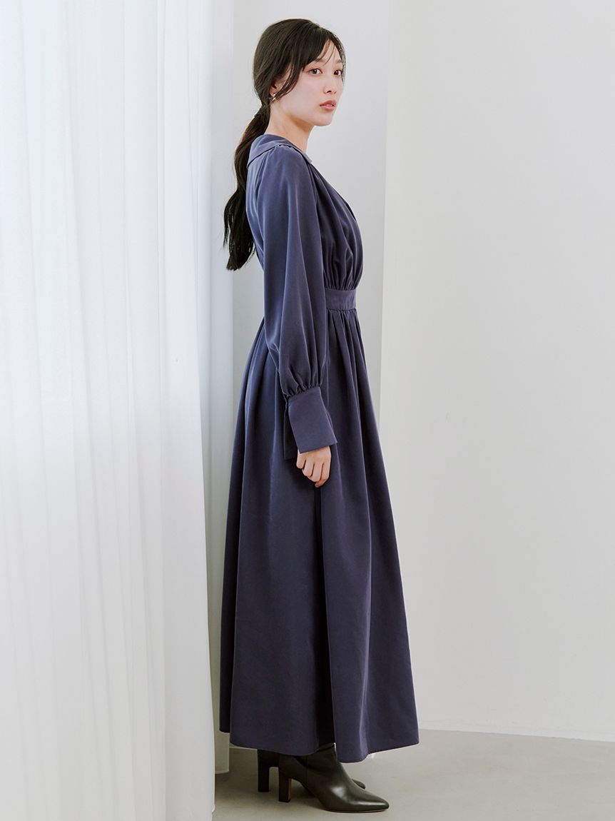 バリエカシュクールシャツワンピース(マキシ・ロングワンピース