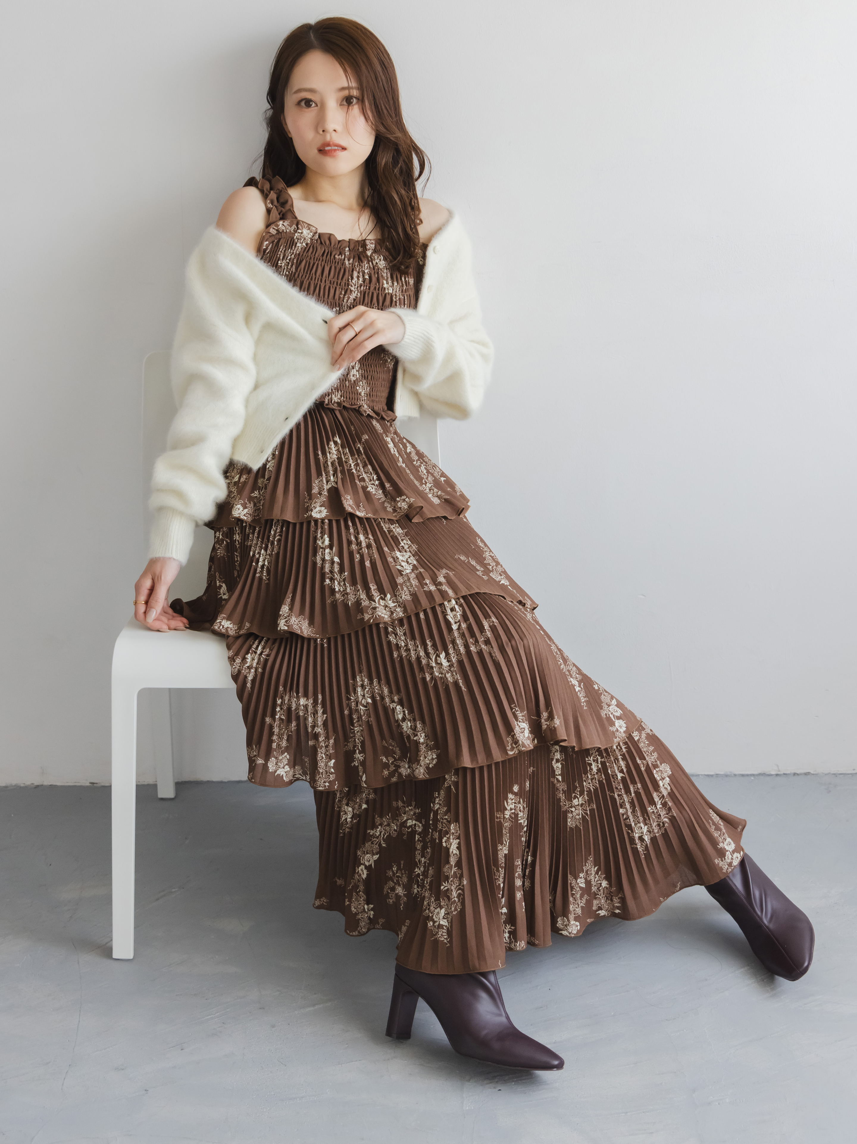 SNIDEL ティアードプリントキャミワンピース ティアードプリントキャミワンピース(マキシ・ロングワンピース
