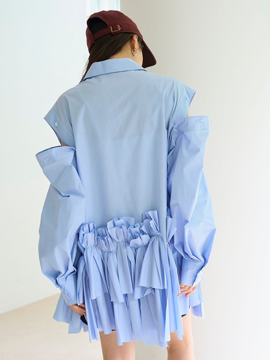 新品未使用✨️スナイデル サステナブルリボンシャツワンピース マキシ丈 チェック SNIDEL（スナイデル）の「Sustainableリボンシャツワンピース