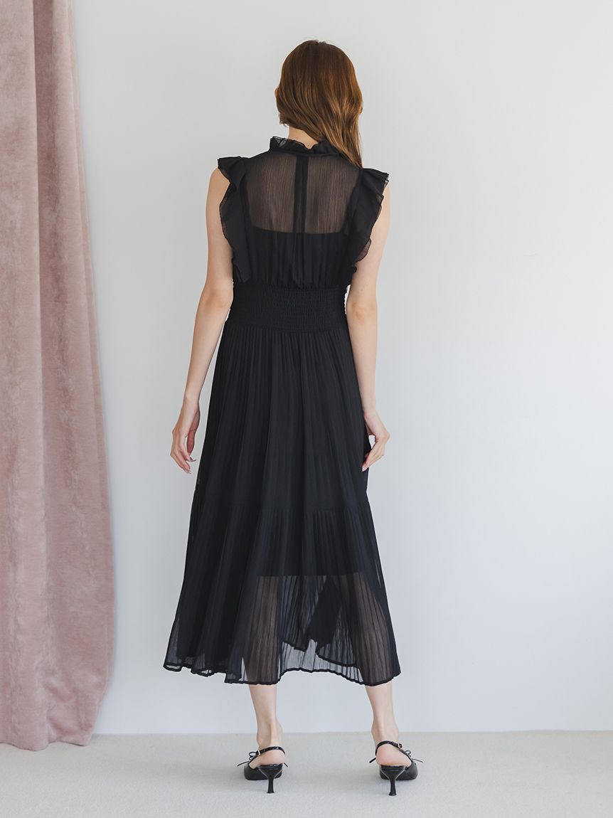 Sustainableシアープリーツウエストワンピース(マキシ・ロング