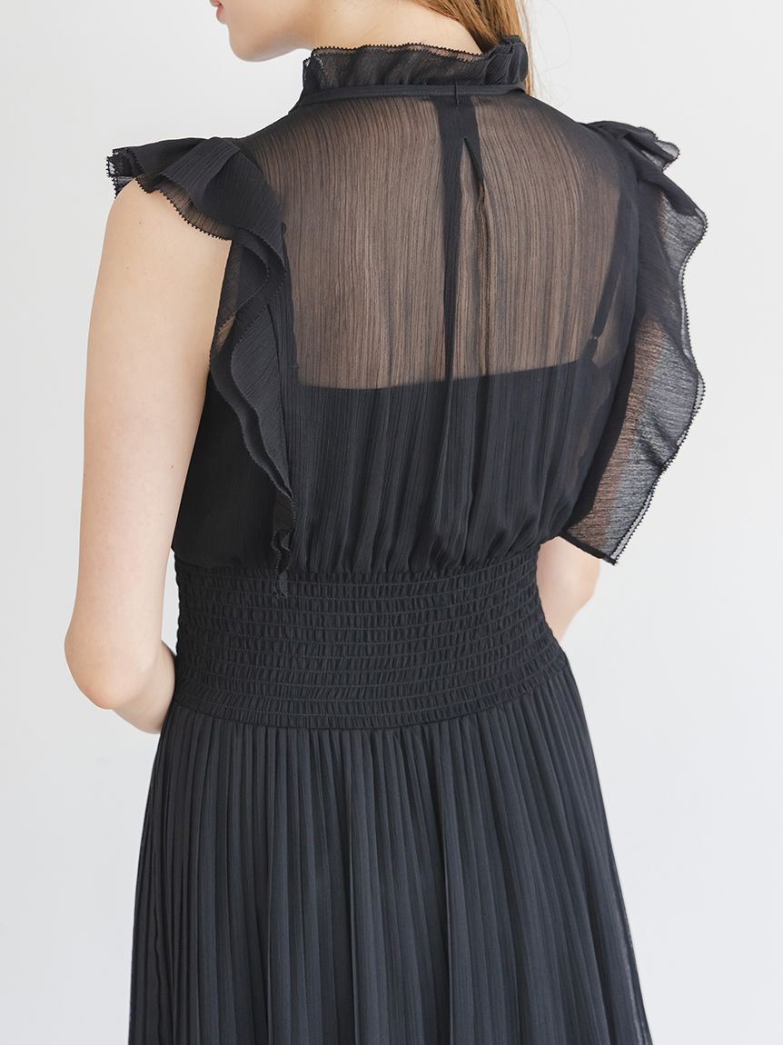 Sustainableシアープリーツウエストワンピース(マキシ・ロング