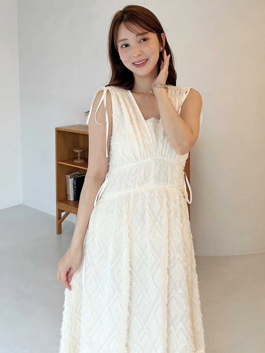 プティジャルダンワンピース 00サイズあり】ジャガードドロストディティールワンピース