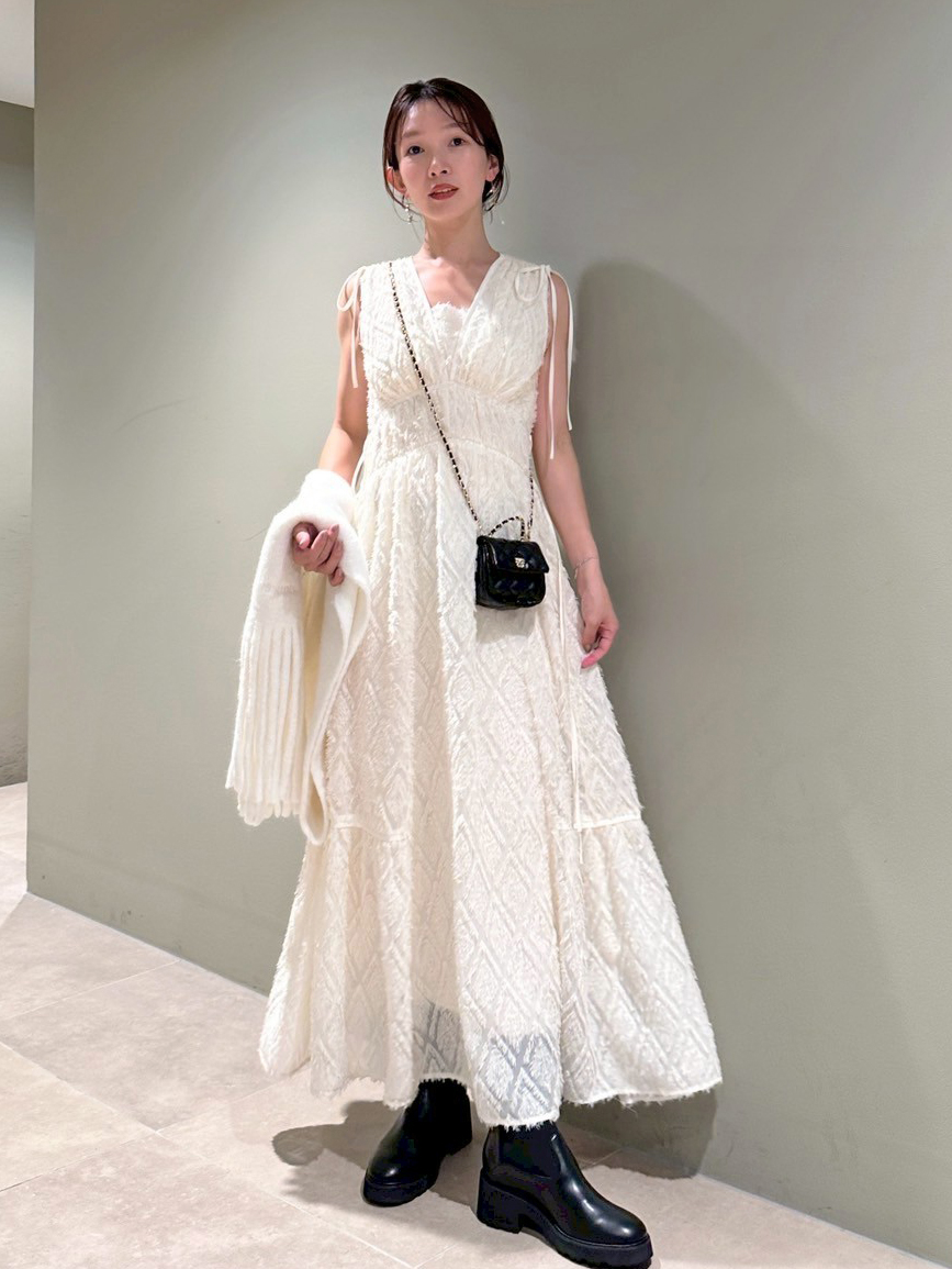 【大人気】SANDRO フローラルジャカード マキシワンピース 00サイズあり】ジャガードドロストディティールワンピース