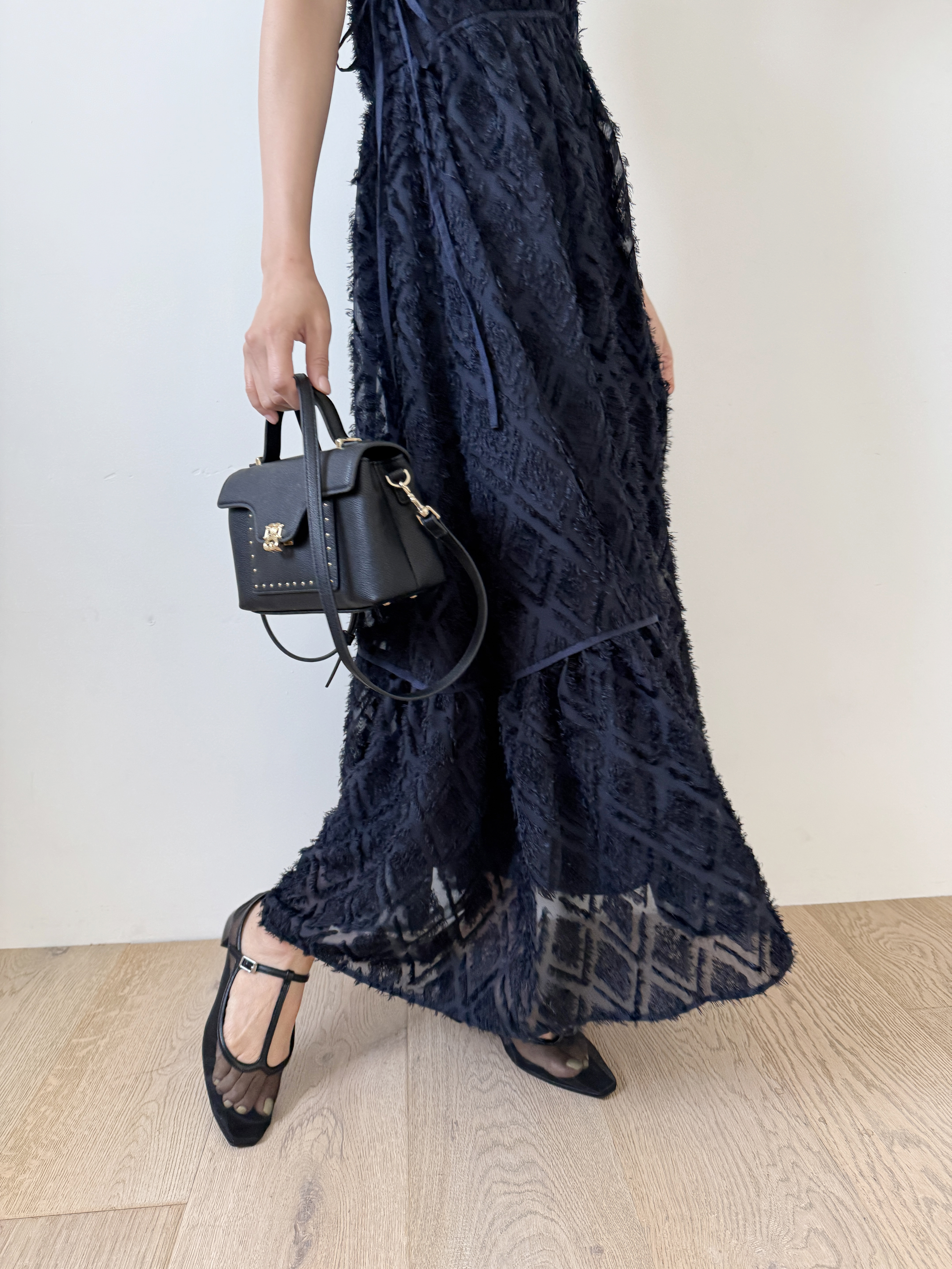 00サイズあり】ジャガードドロストディティールワンピース(マキシ