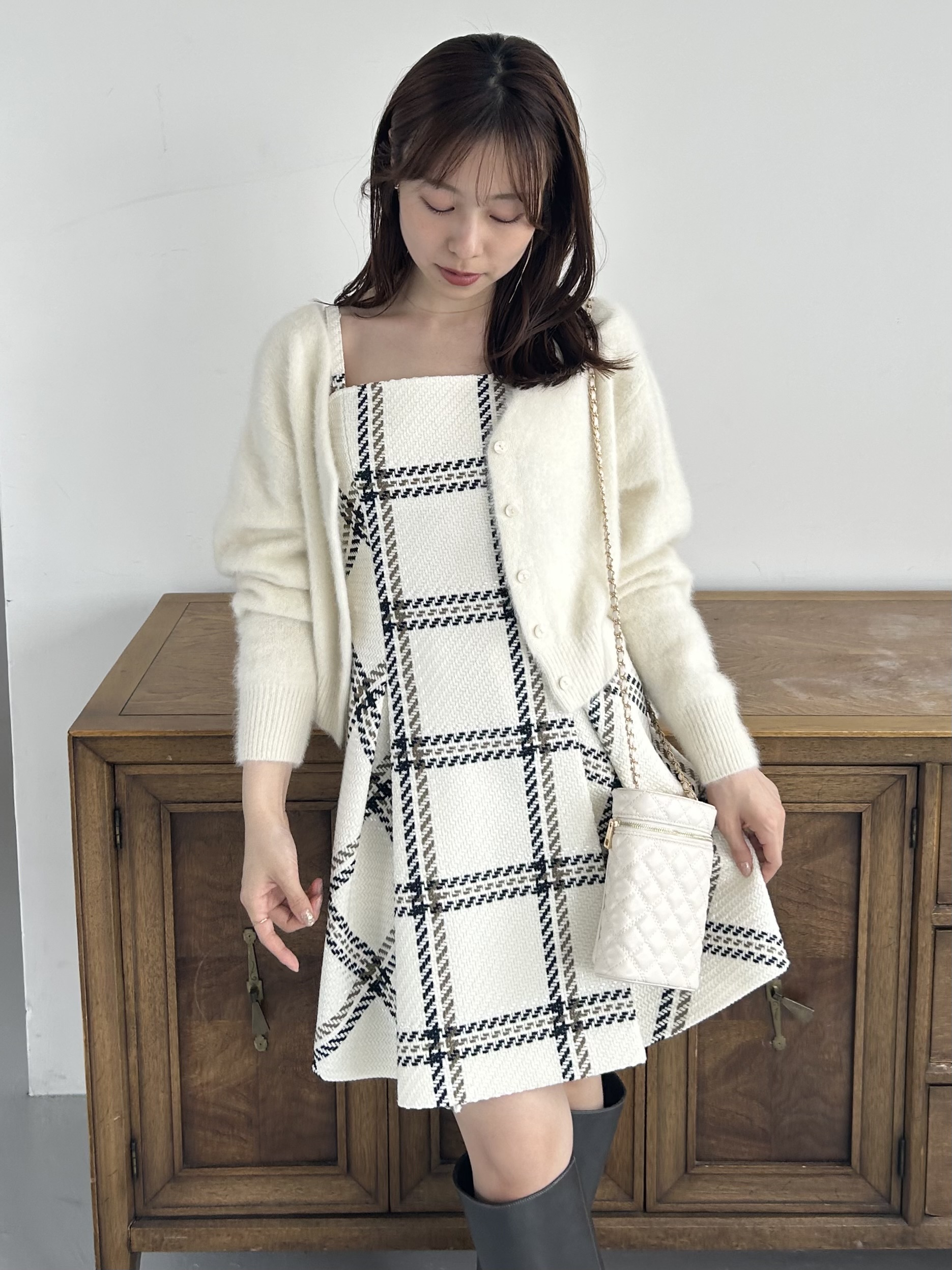 WEB限定】ロービングチェックミニワンピース(ミニワンピース