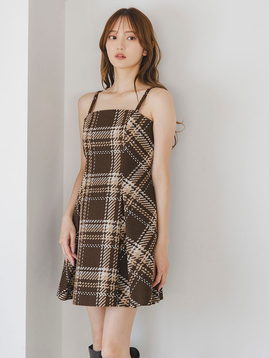 WEB限定】ロービングチェックミニワンピース(ミニワンピース