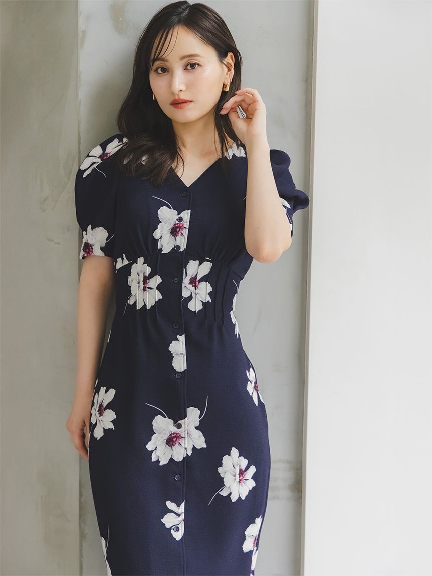お盆前限定セール♡SNIDEL♡ハートプリントワンピース　00　ネイビー WEB限定/Heart collection】ハートプリントワンピース(マキシ