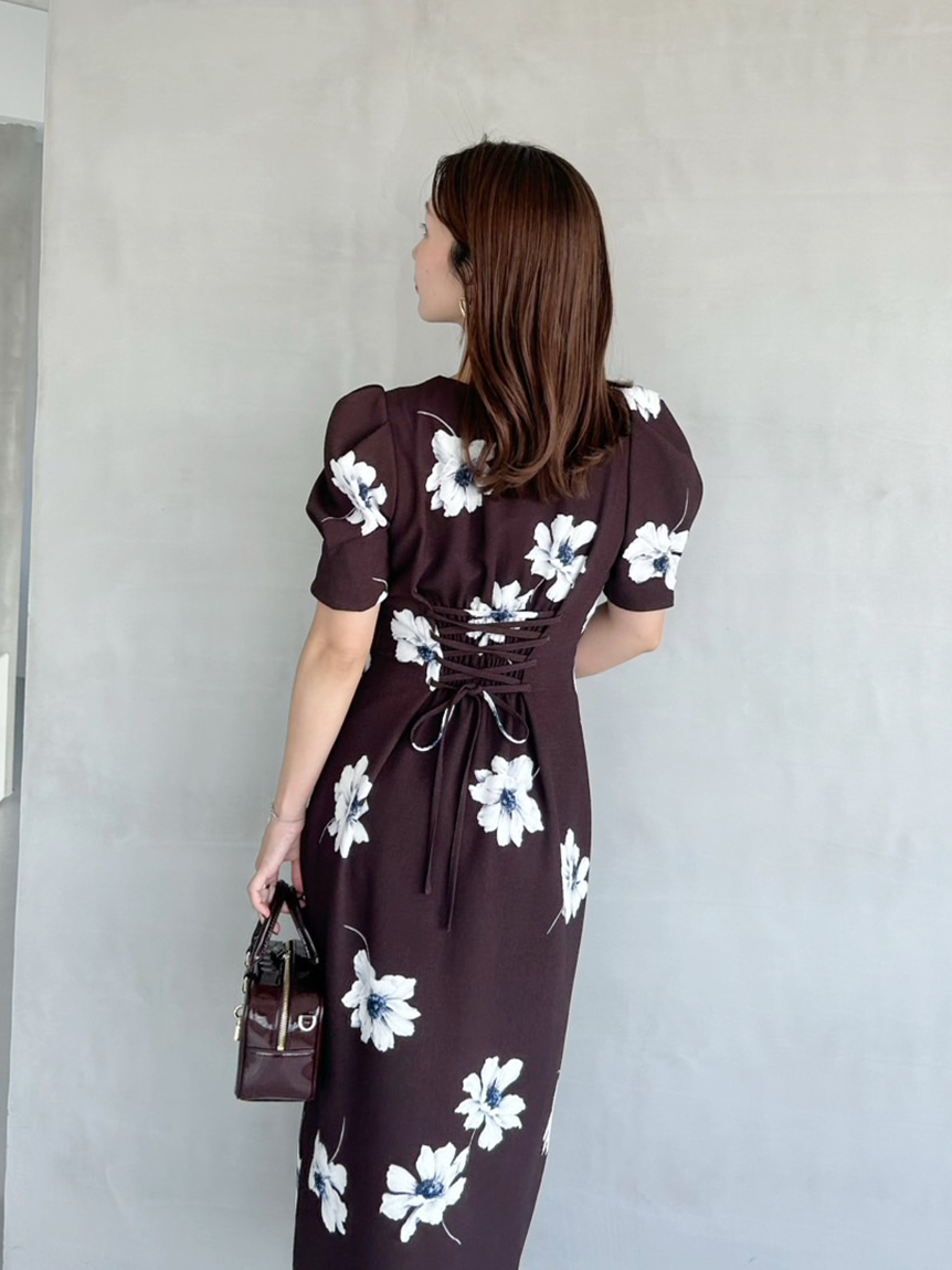 Ted Bakerフラワープリントワンピース0FRAY I.Dsnidel 美品 TED BAKER テッドベイカー フラワープリント フレア