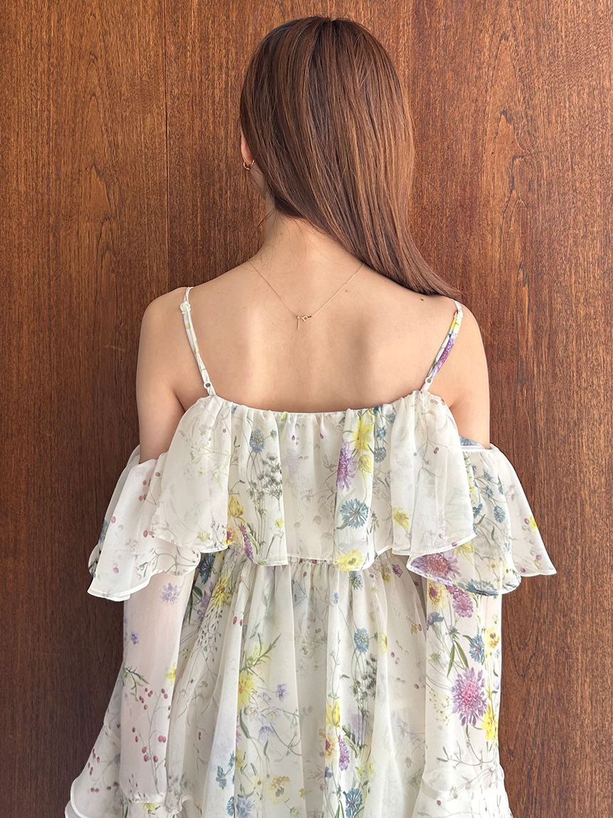 オフショルフリルワンピース(マキシ・ロングワンピース)｜ワンピース