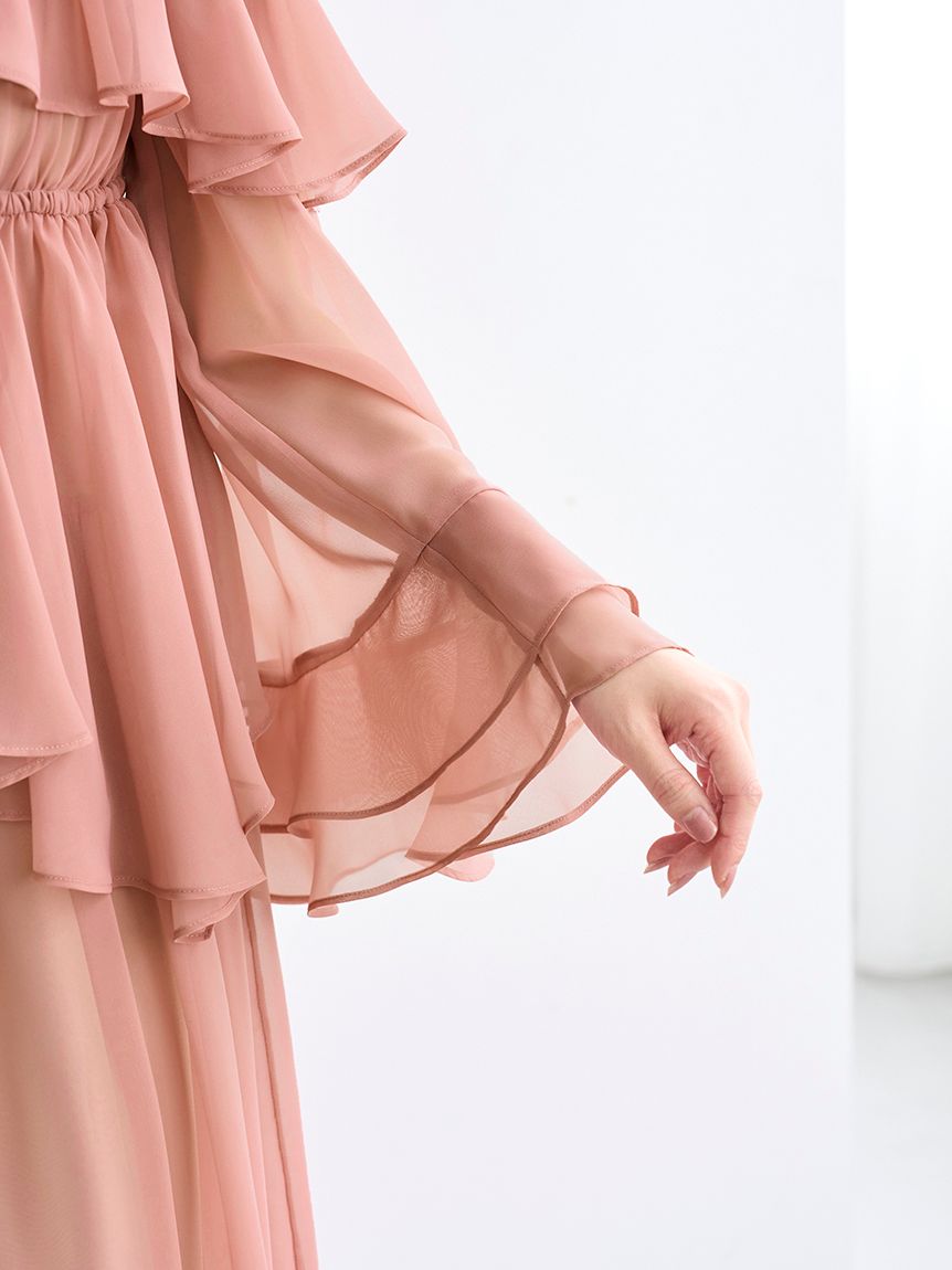 オフショルフリルワンピース(マキシ・ロングワンピース)｜ワンピース