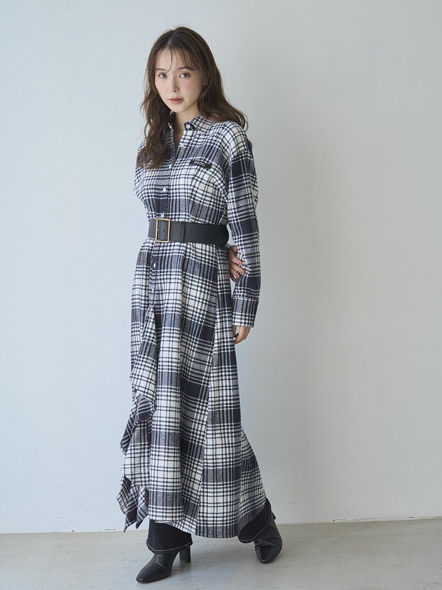 snidel カシュクールシャツワンピース　ギンガムチェック 2025年最新】ギンガムメローワンピース snidelの人気アイテム - メルカリ
