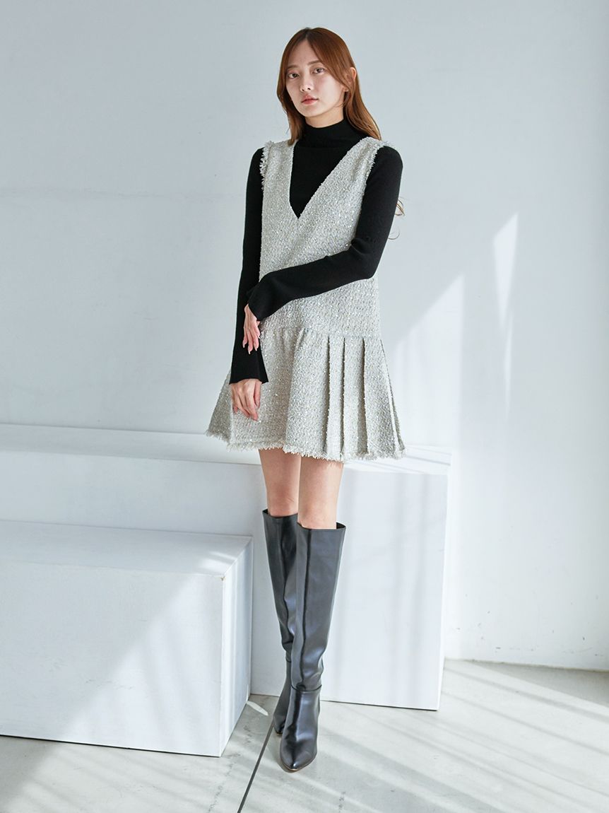Vネックツイードジャンスカ(ミニワンピース)｜ワンピース｜SNIDEL