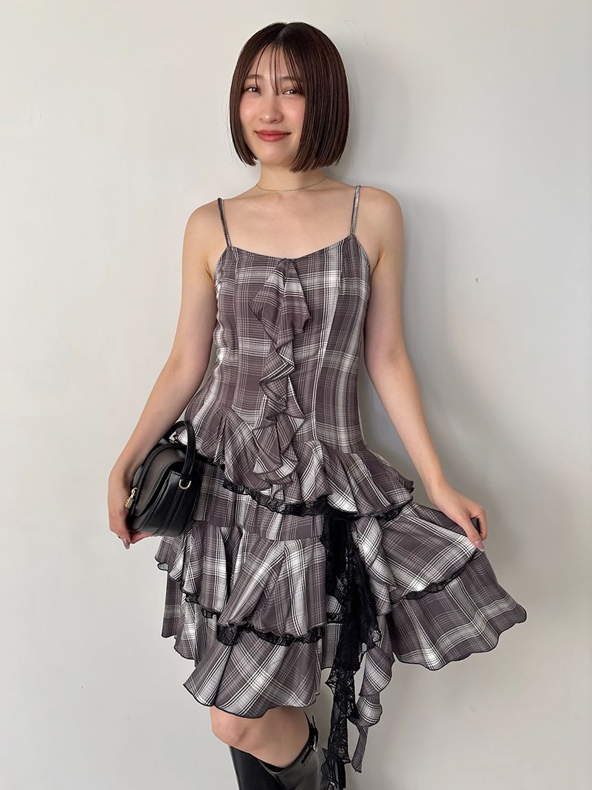 ラッフルバリエキャミミニワンピース(ミニワンピース)｜ワンピース