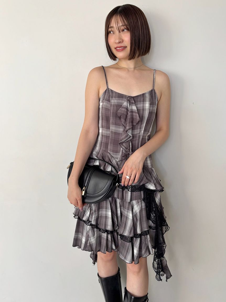 ラッフルバリエキャミミニワンピース(ミニワンピース)｜ワンピース