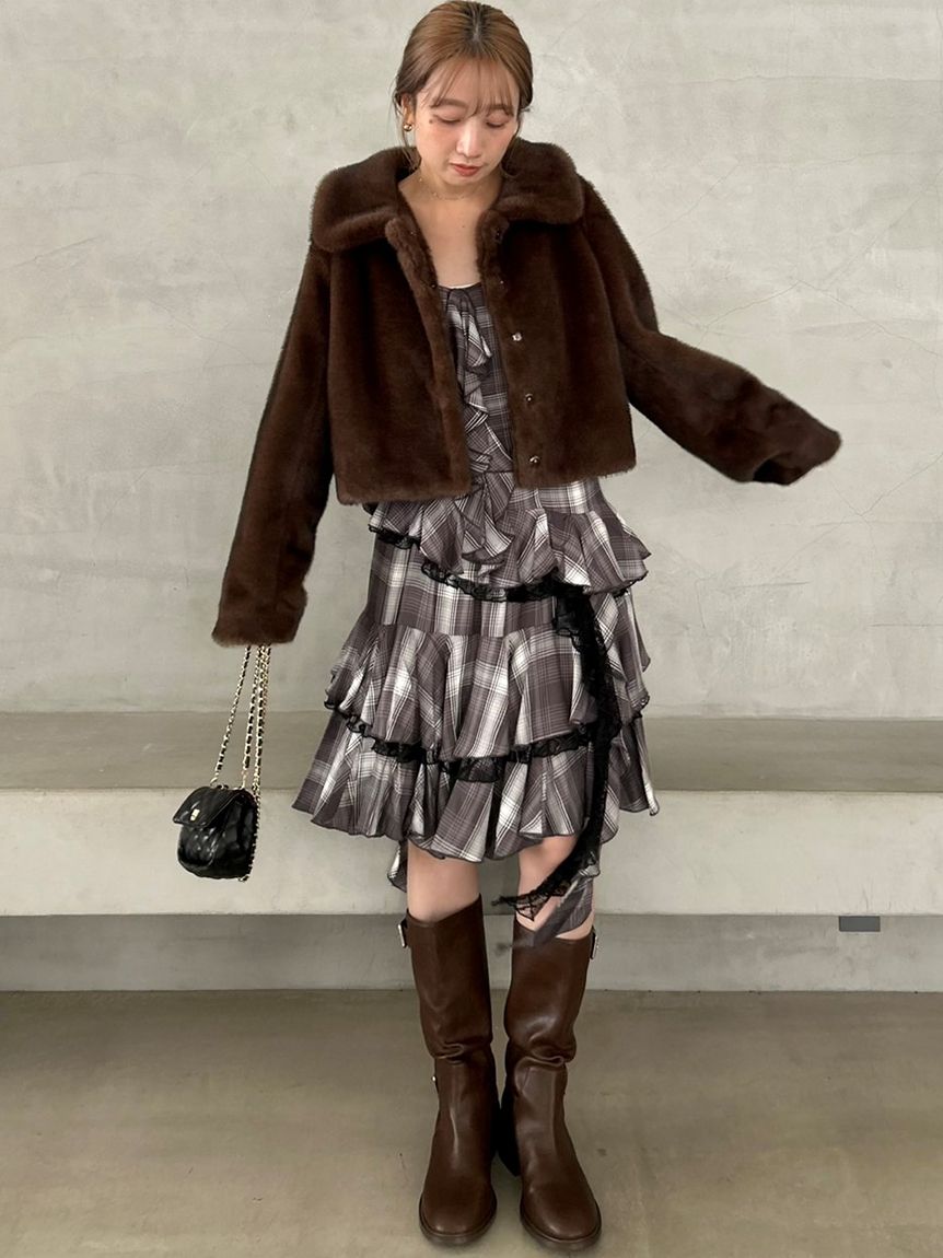 ラッフルバリエキャミミニワンピース(ミニワンピース)｜ワンピース