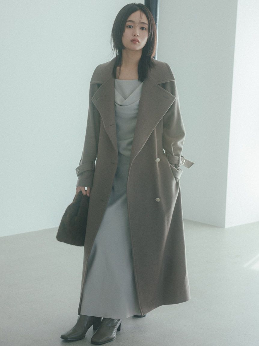 ドレープバックサテンロングワンピース(マキシ・ロングワンピース