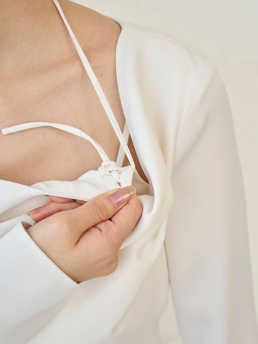 ドレープバックサテンロングワンピース(マキシ・ロングワンピース