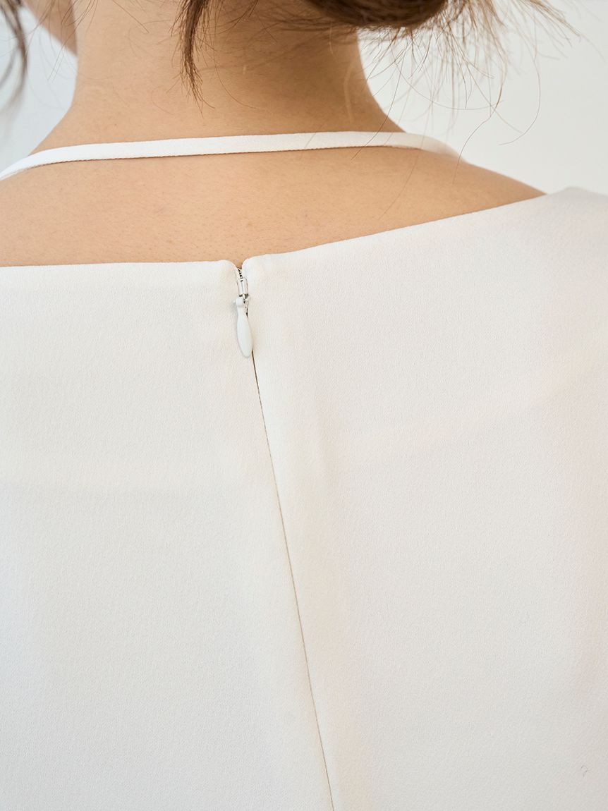 ドレープバックサテンロングワンピース(マキシ・ロングワンピース