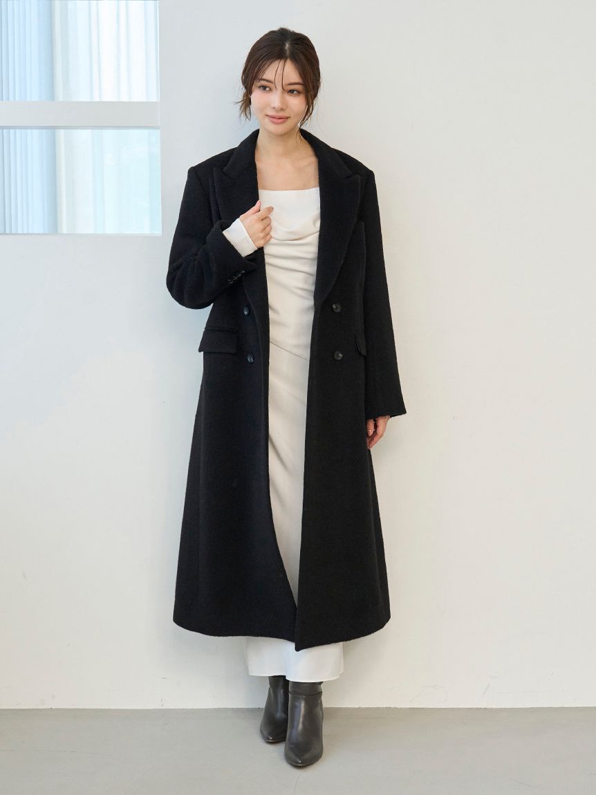 ドレープバックサテンロングワンピース(マキシ・ロングワンピース