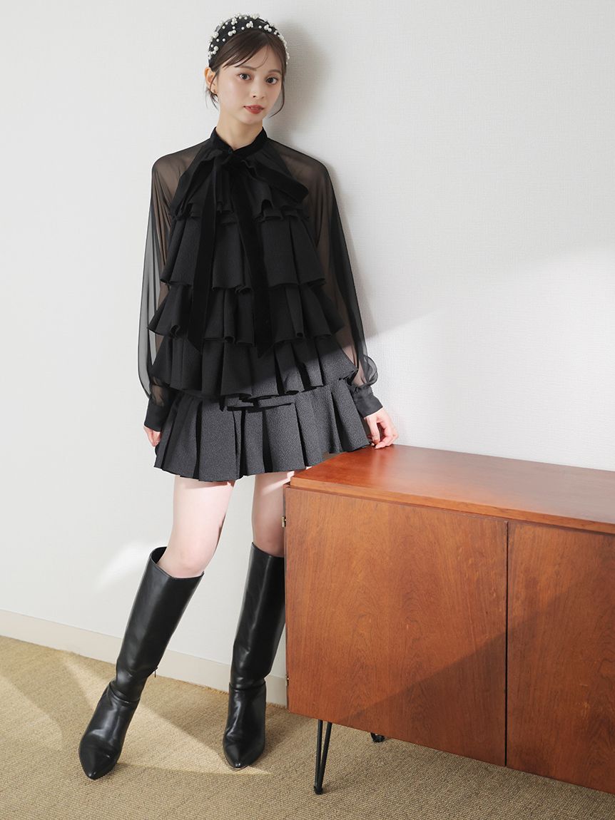 ティアードラッフルミニドレス(ミニワンピース)｜ワンピース｜SNIDEL