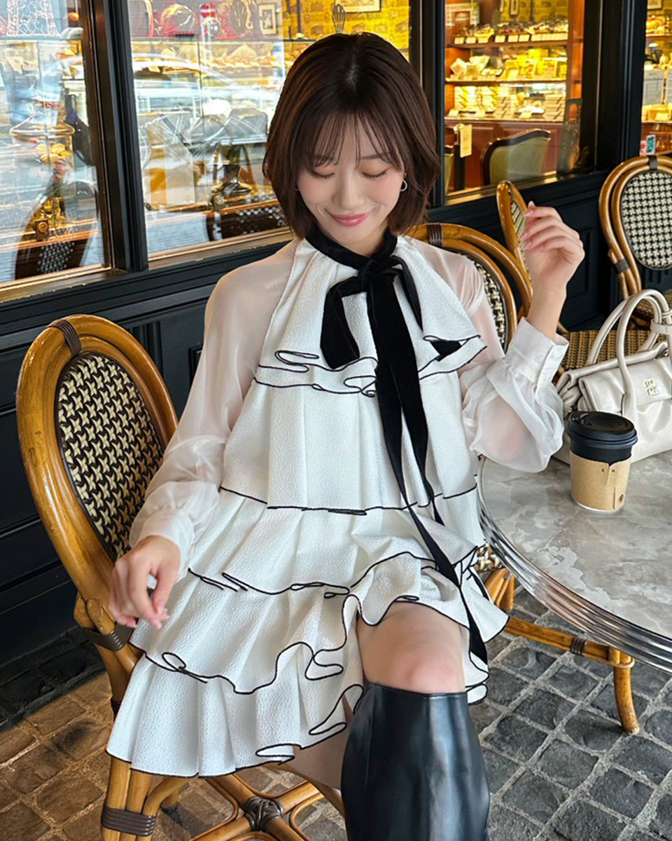 ティアードラッフルミニドレス(ミニワンピース)｜ワンピース｜SNIDEL