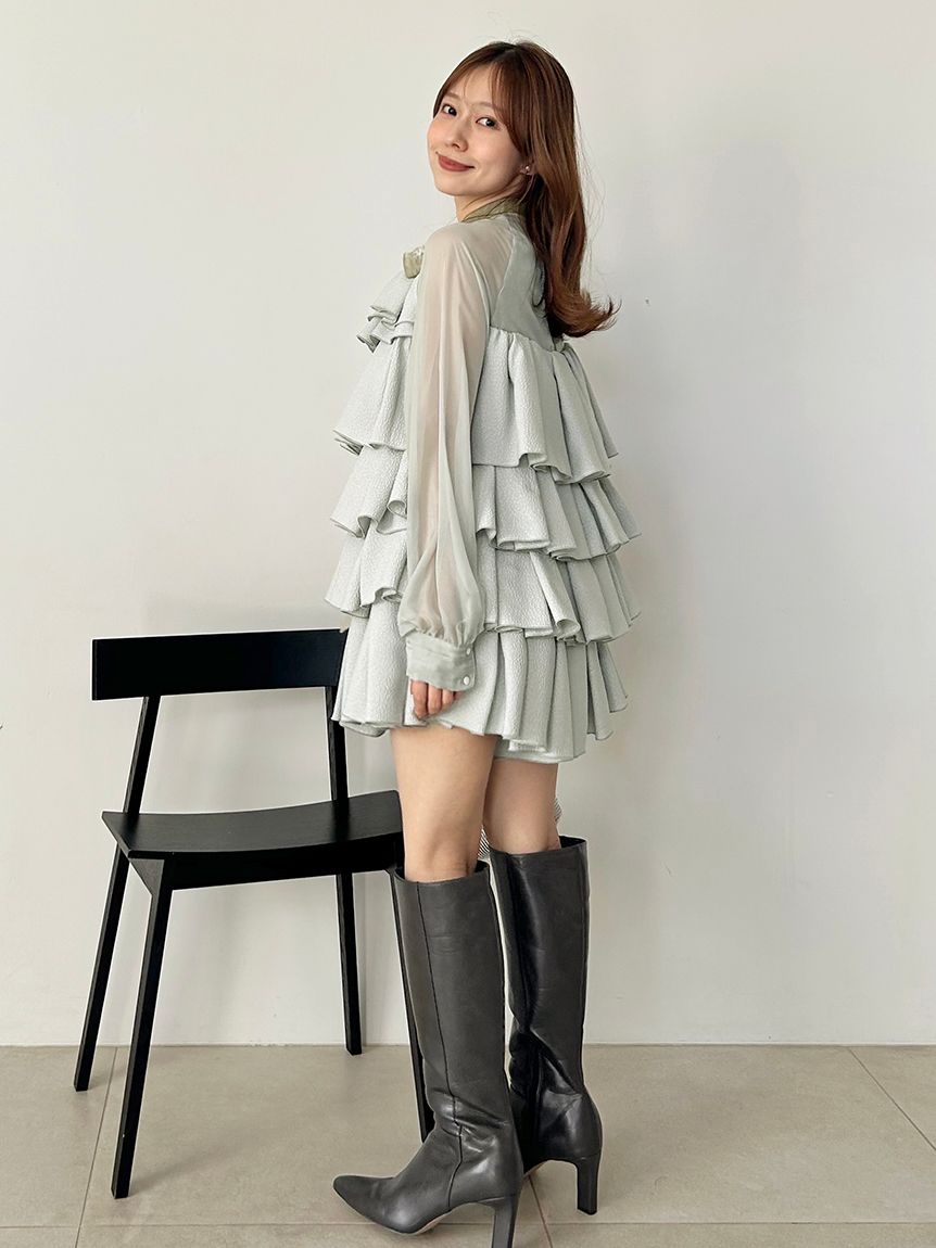 ティアードラッフルミニドレス(ミニワンピース)｜ワンピース｜SNIDEL